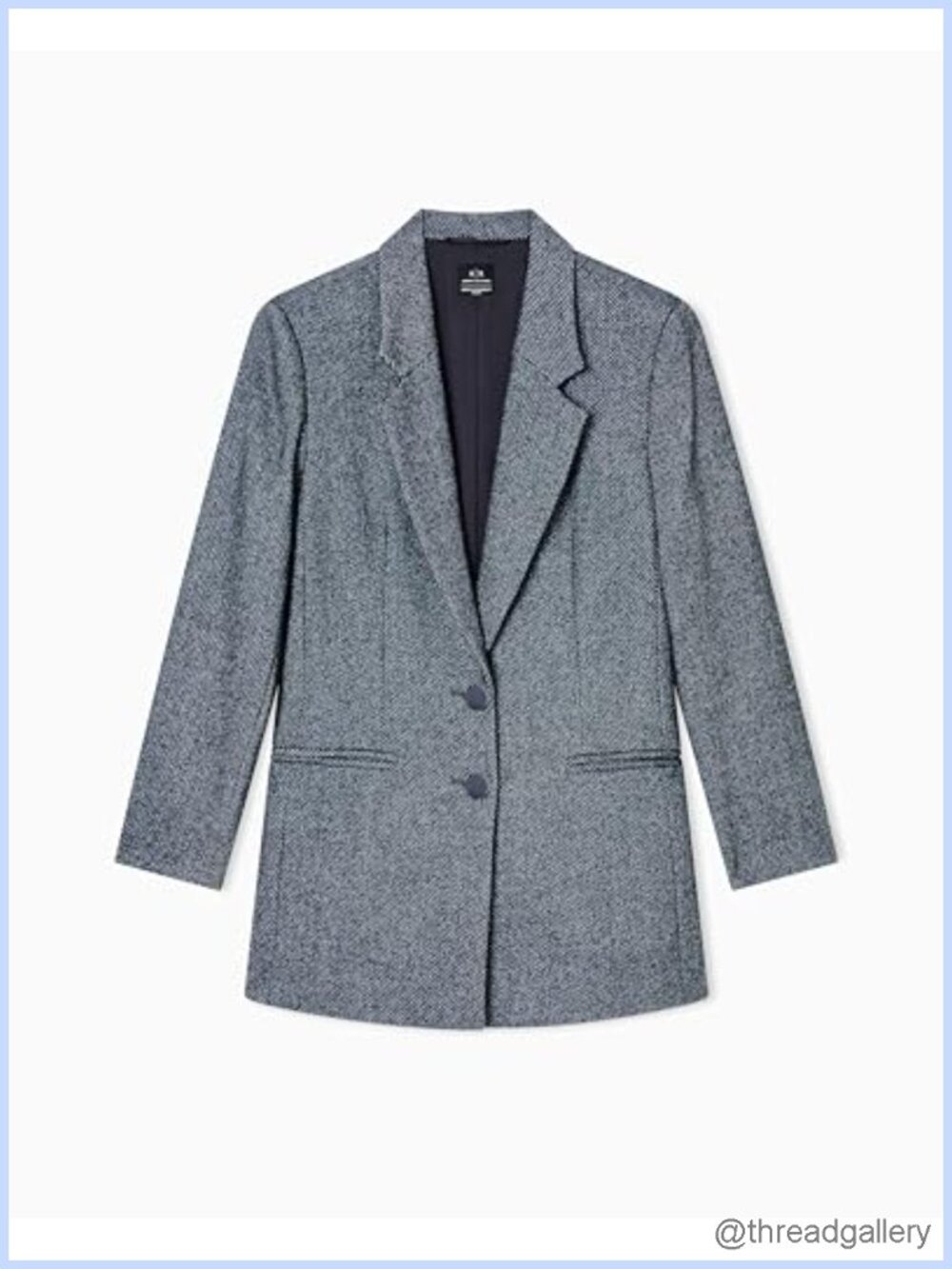 Wool Twill Blazer Button Collar Women's Suiting Office Wear